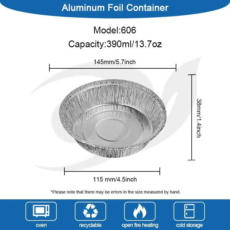 Round air fryer baking tray pilak aluminyo foil container
