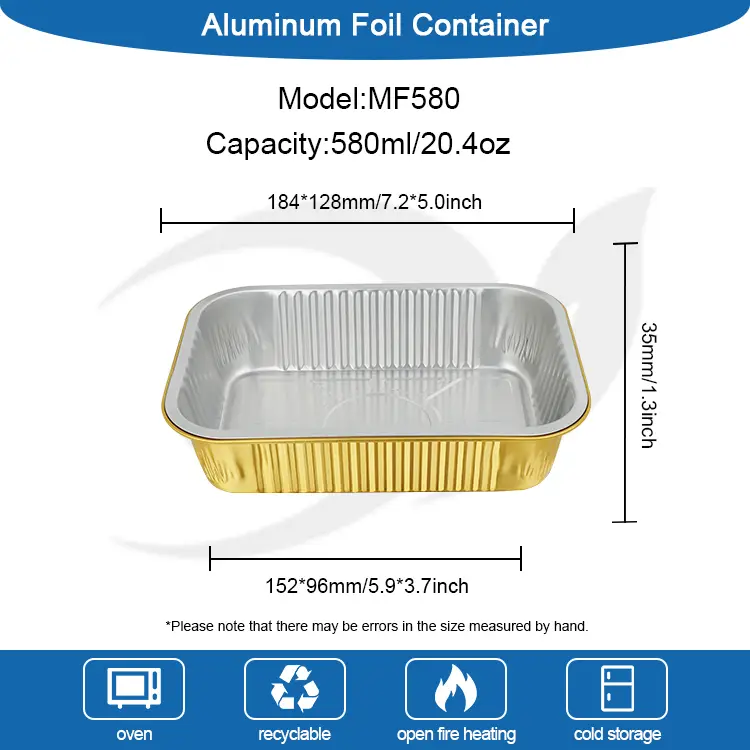 Ang mga magagamit na barbecue takeaway aluminyo foil container