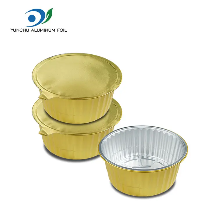 Disposable Baking Tray Dining Golden Aluminum Foil Container Disposable Baking Tray Dining Golden Aluminum Foil Container