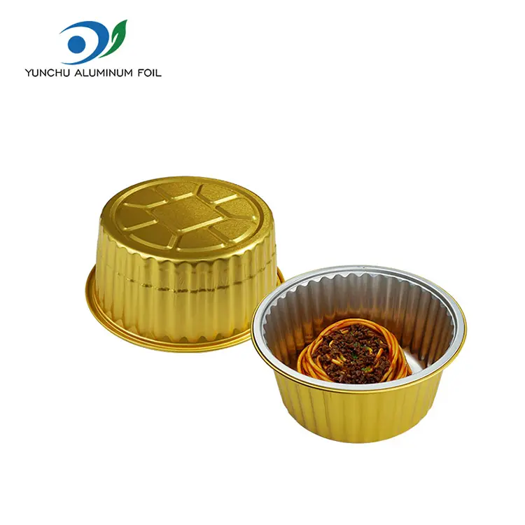 Disposable Baking Tray Dining Golden Aluminum Foil Container