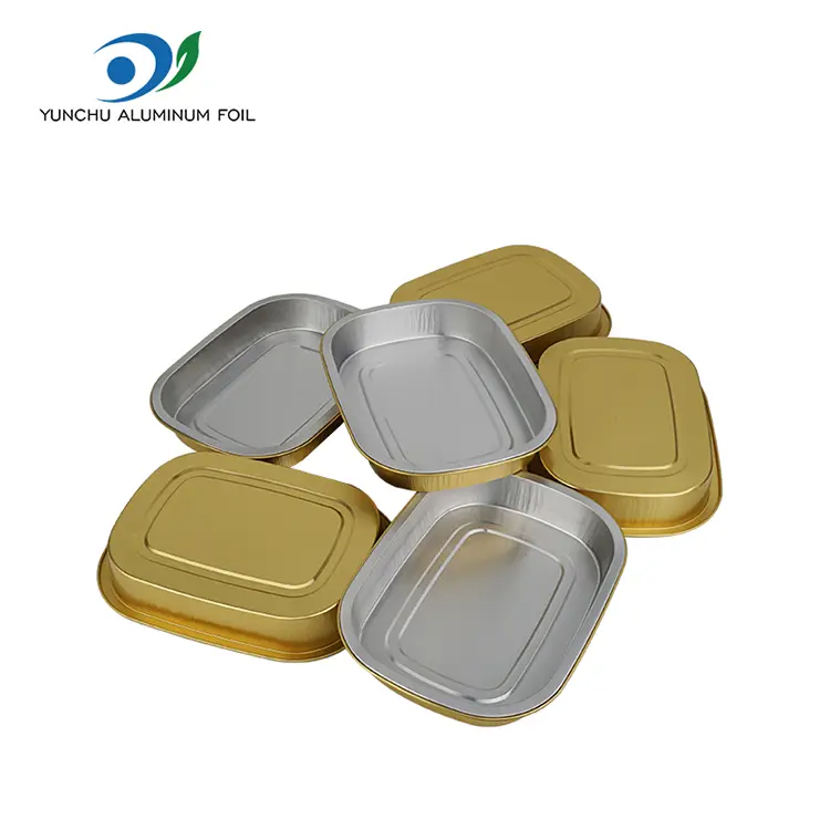Disposable Golden Baking Sheet Square Aluminum Foil Container