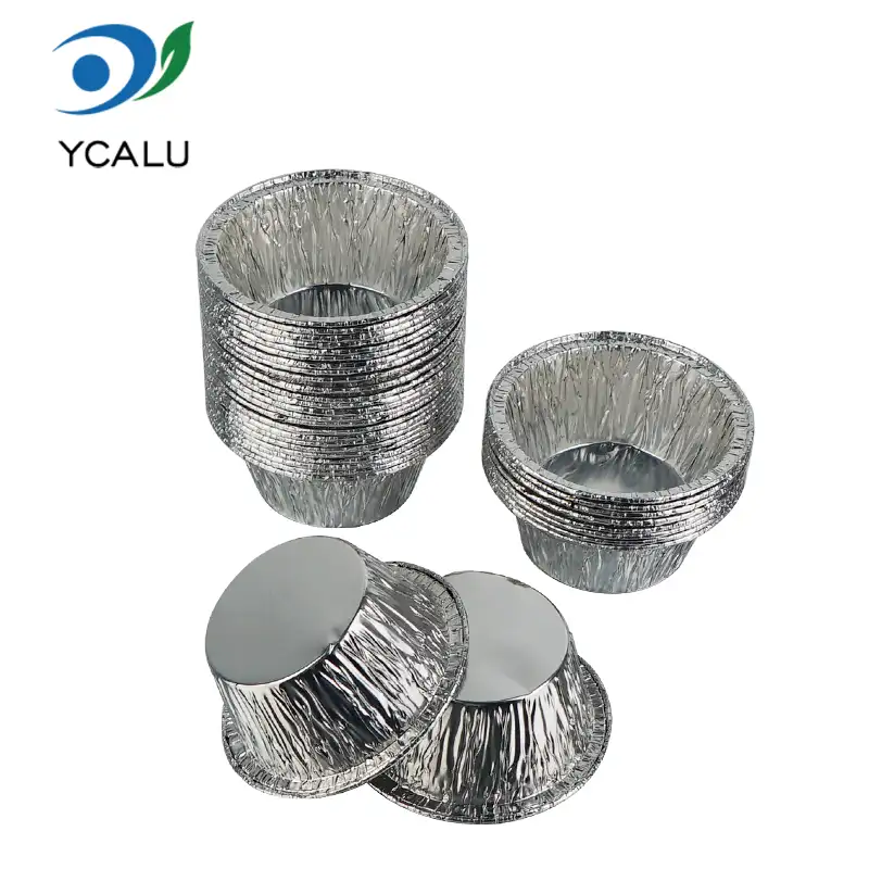 Round Cake Cup Silver Aluminum Foil Container