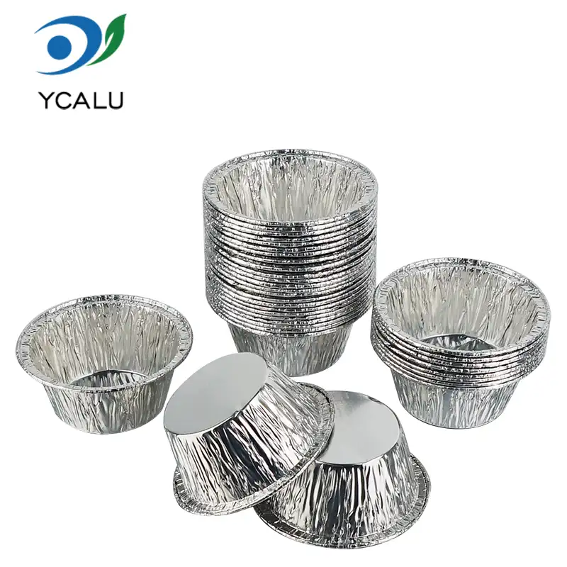 Round Cake Cup Silver Aluminum Foil Container