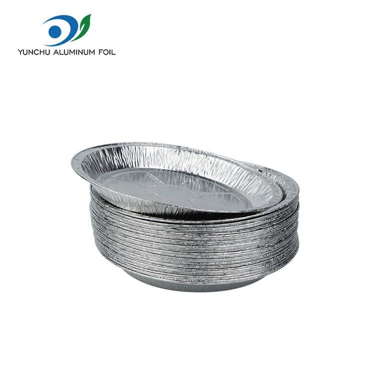 Bilog na air fryer takeaway pilak na aluminyo foil na lalagyan ng pagkain