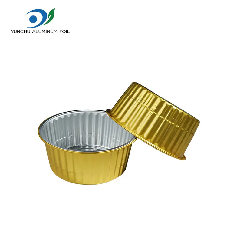 Disposable Baking Tray Dining Golden Aluminum Foil Container
