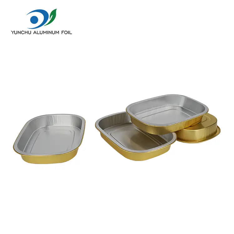 Disposable Golden Baking Sheet Square Aluminum Foil Container