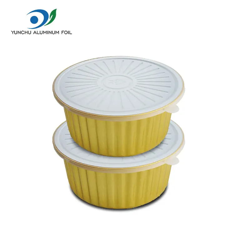 Disposable Food Beverage Takeaway Golden Aluminum Foil Container
