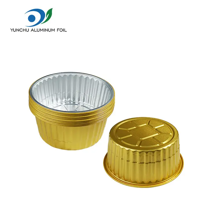 Disposable Baking Tray Dining Golden Aluminum Foil Container