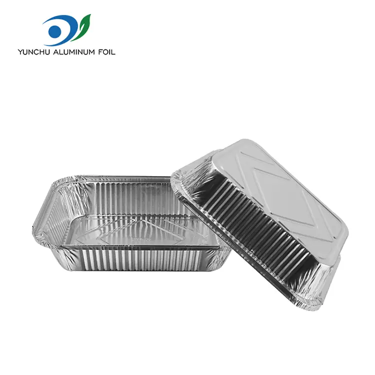 Disposable Barbecue Lunch Box Silver Aluminum Foil Container