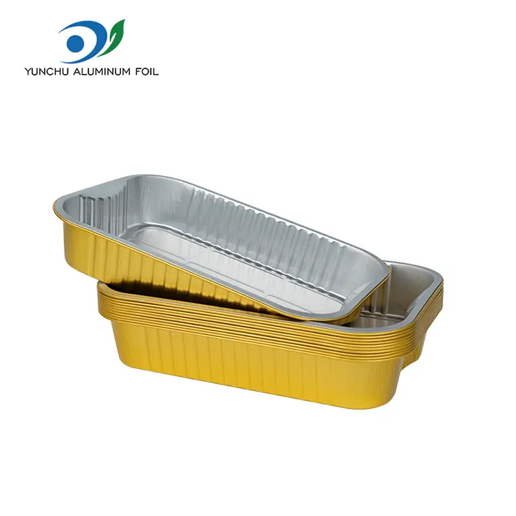 Disposable takeaway baking tray Golden aluminyo foil container