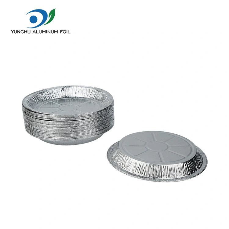 Bilog na air fryer takeaway pilak na aluminyo foil na lalagyan ng pagkain