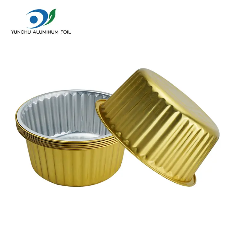 Disposable Food Beverage Takeaway Golden Aluminum Foil Container