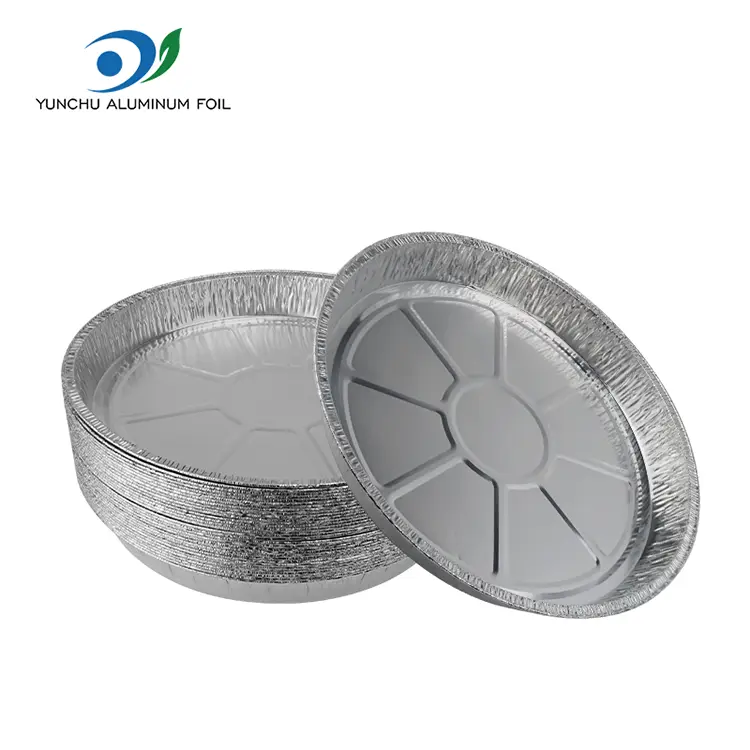 Pabilog na kainan na pilak na aluminyo na lalagyan ng foil