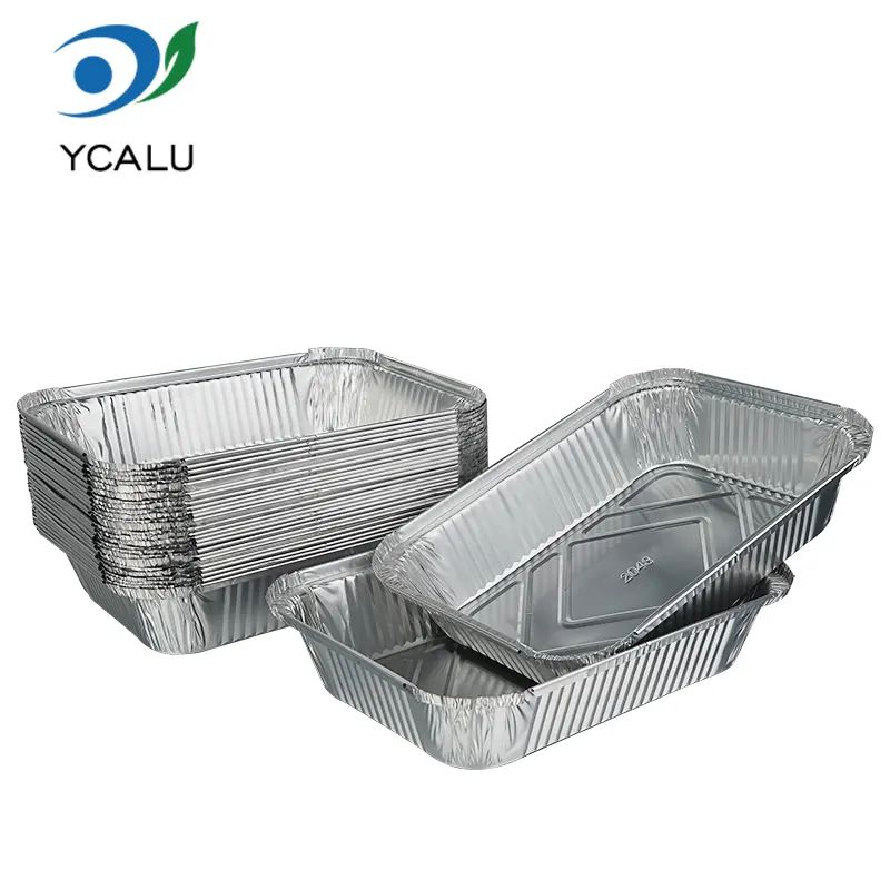 Disposable barbecue baking lunch box Mga Lalagyan ng Silver Aluminum Foil