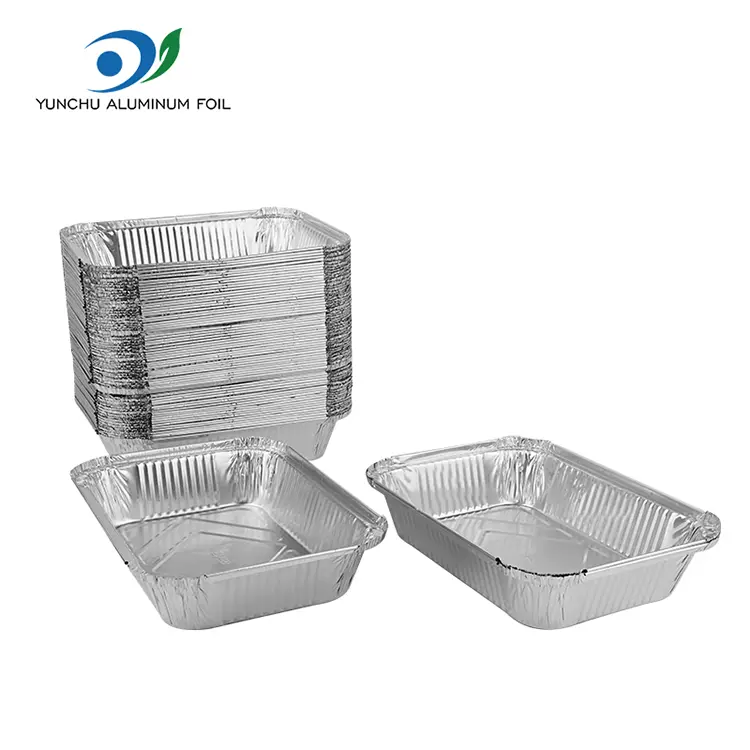 Disposable Barbecue Lunch Box Silver Aluminum Foil Container