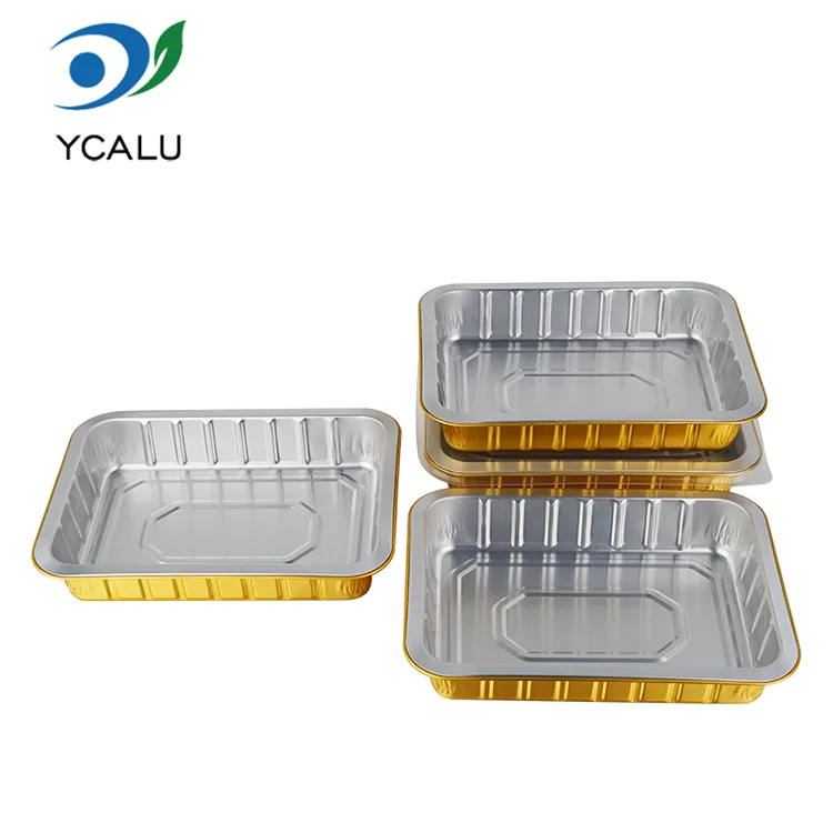 Mga Disposable Catering Golden Rectangle Aluminum Foil Container