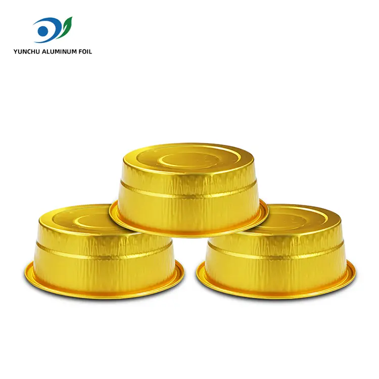 Disposable Catering Golden Round Aluminum Foil Container