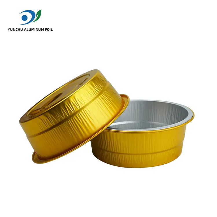 Disposable Catering Golden Round Aluminum Foil Container