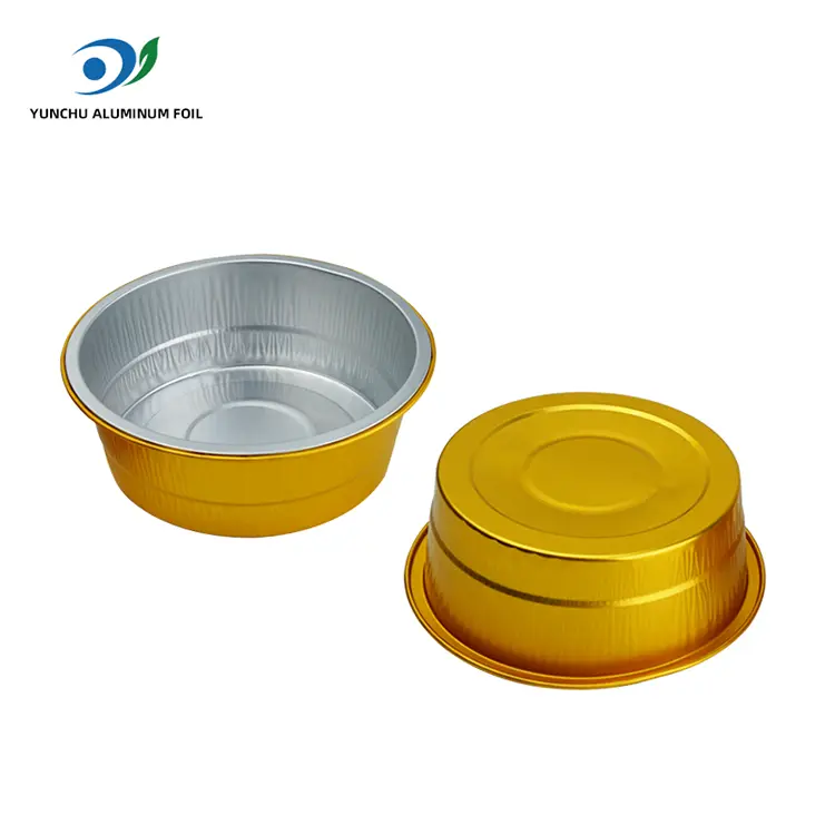 Disposable Catering Golden Round Aluminum Foil Container