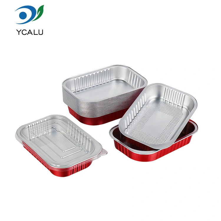 Disposable catering seal red square Aluminum Foil Container