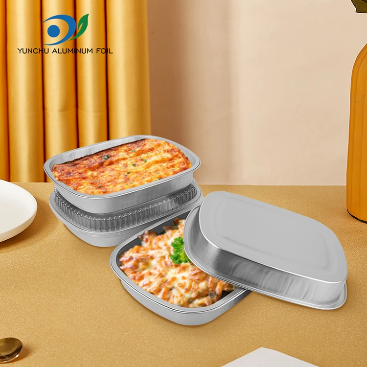 Mga Disposable Catering Takeaway Silver Square Aluminum Foil Container Mga Disposable Catering Takeaway Silver Square Aluminum Foil Container