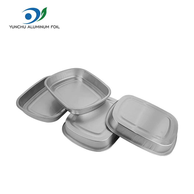 Mga Disposable Catering Takeaway Silver Square Aluminum Foil Container
