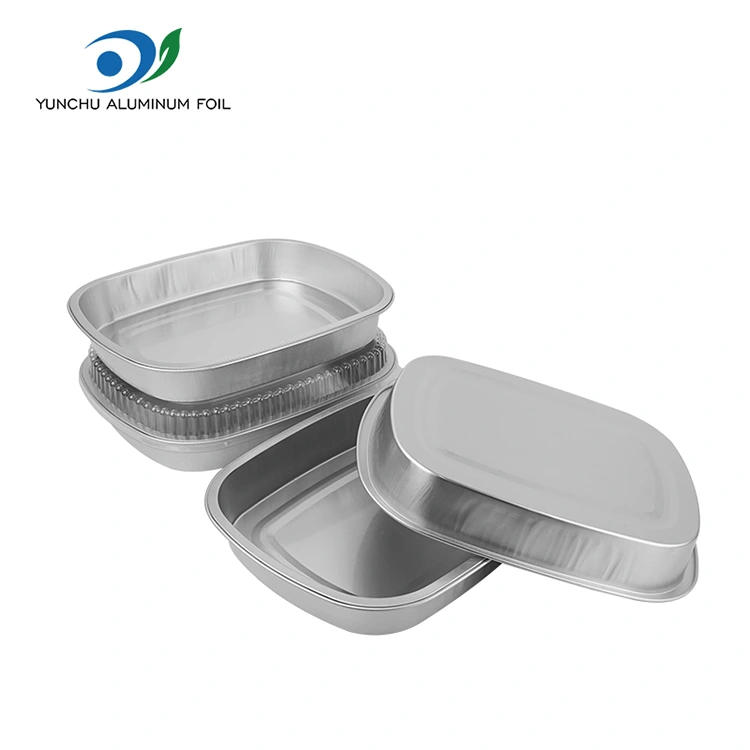 Mga Disposable Catering Takeaway Silver Square Aluminum Foil Container