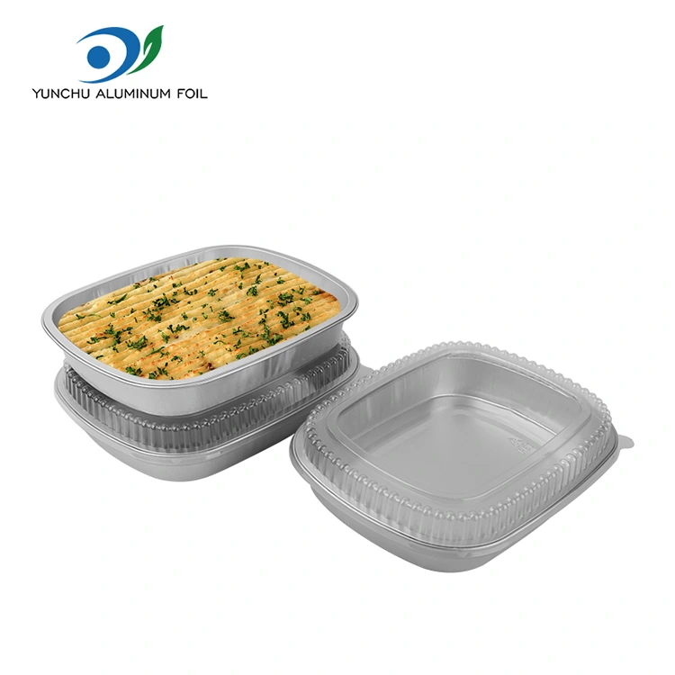 Mga Disposable Catering Takeaway Silver Square Aluminum Foil Container
