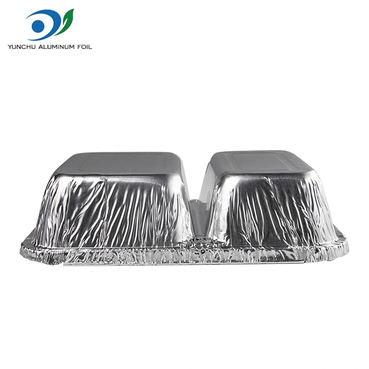 Disposable compartment fast food pilak aluminyo foil container