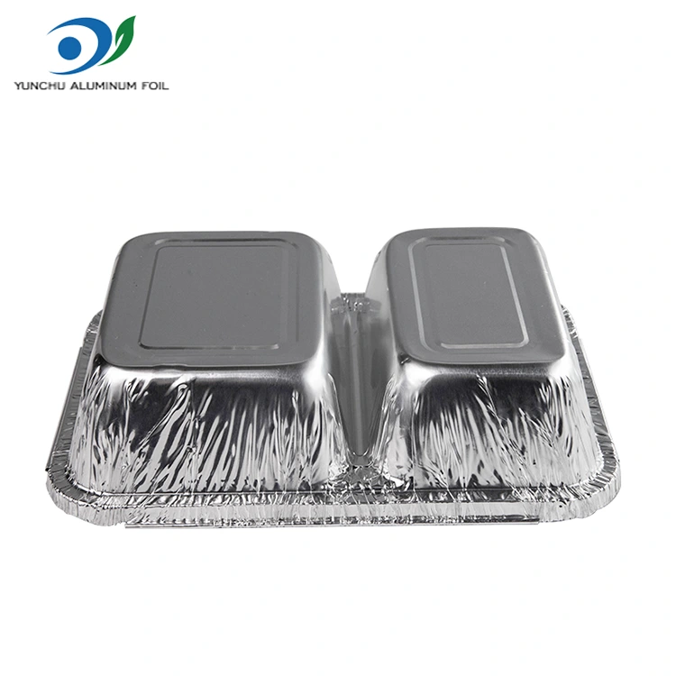 Disposable compartment fast food pilak aluminyo foil container