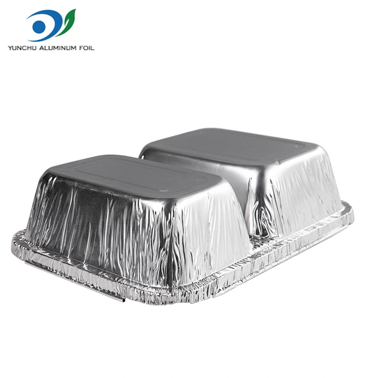 Disposable compartment fast food pilak aluminyo foil container