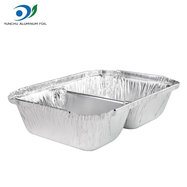 Disposable compartment fast food pilak aluminyo foil container