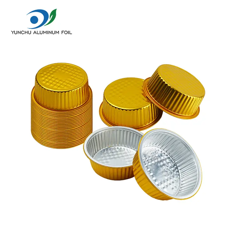 Disposable Golden Fast Food Round Aluminum Foil Container