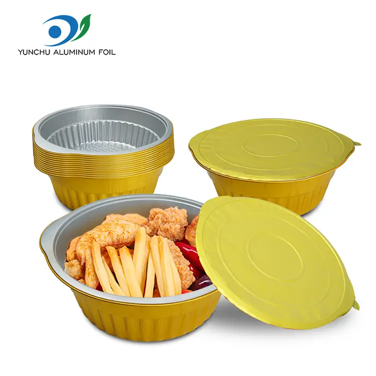 Disposable Hot Pot Golden Round Aluminum Foil Container