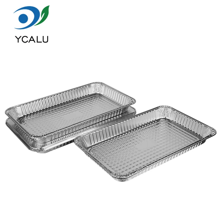 Mga disposable large capacity na barbecue oven Silver Aluminum Foil Food Container