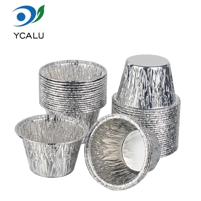Mga disposable na Mini Cake Cup na Silver Aluminum Foil Container
