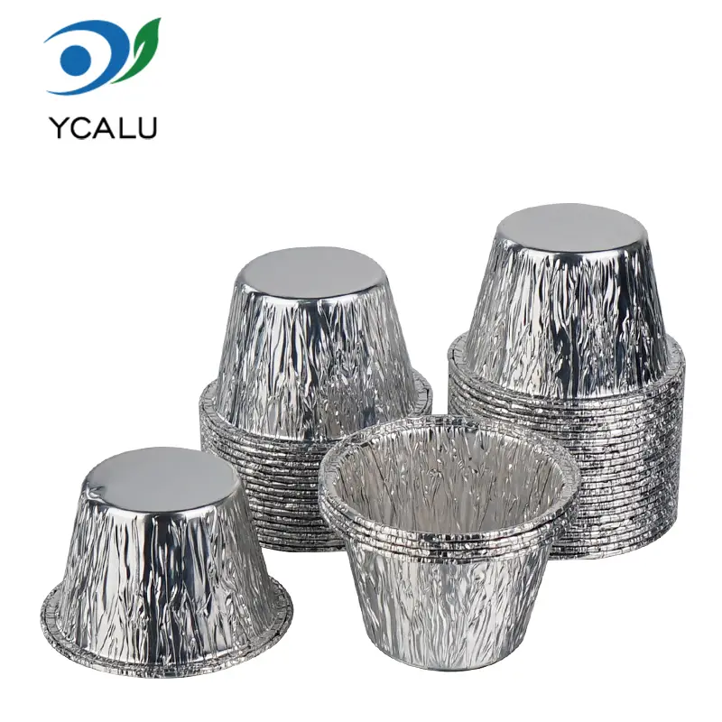 Mga disposable na Mini Cake Cup na Silver Aluminum Foil Container