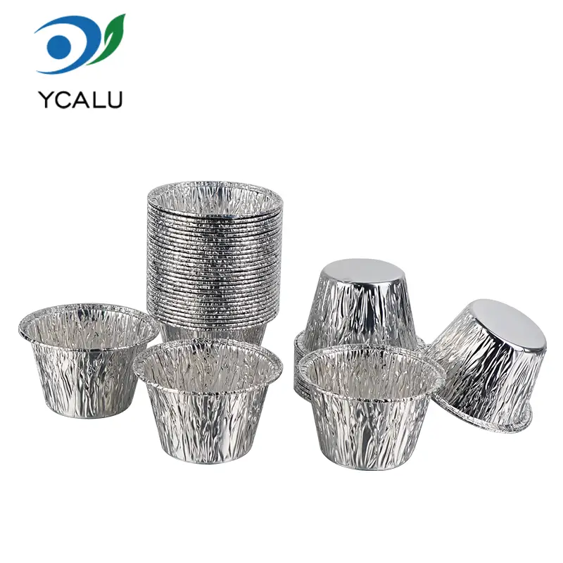 Mga disposable na Mini Cake Cup na Silver Aluminum Foil Container