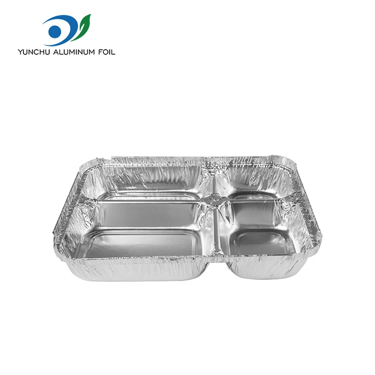 Disposable Multi-kompartimento Fast Food Silver Aluminum Foil Container