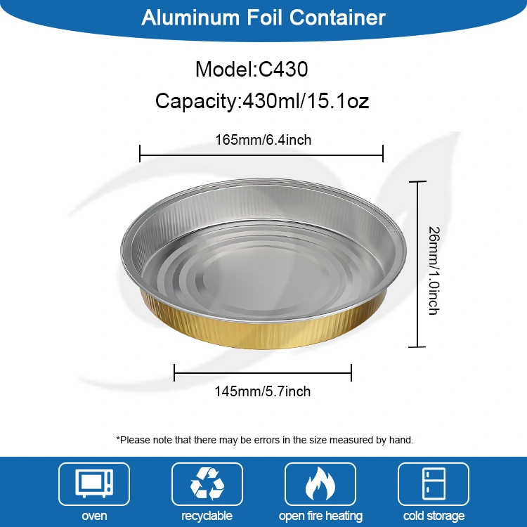 Disposable pizza pan baking Round Aluminum Foil Container
