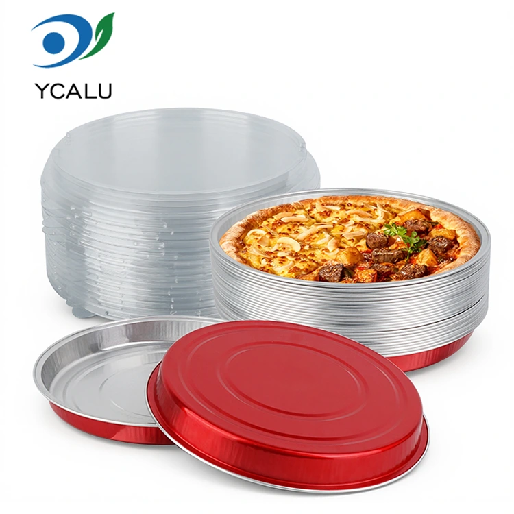Mga Disposable Pizza Pan Packaged Round Aluminum Foil Container