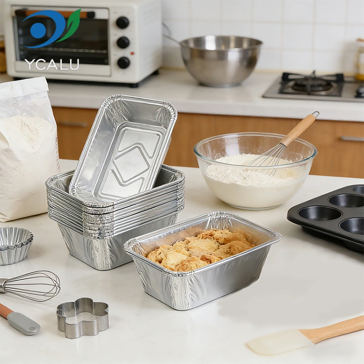 Mga Disposable Rectangular Baking Air Fryer Silver Aluminum Foil Container