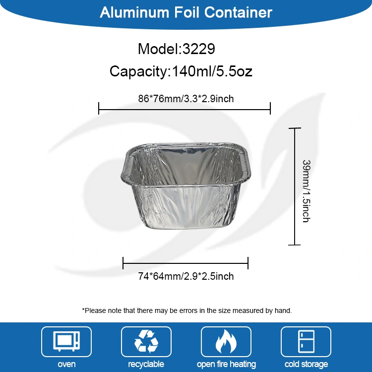 Disposable rectangular baking cake tray Mga Lalagyan ng Pagkain na Silver Aluminum Foil