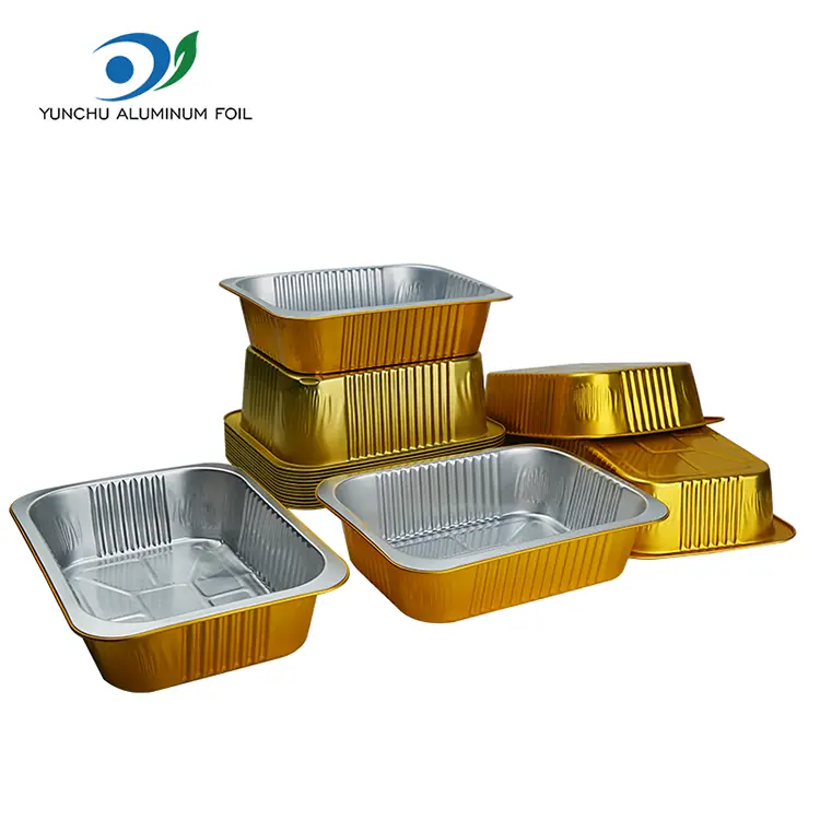 Disposable Rectangular Catering Takeaway Silver Aluminum Foil Container