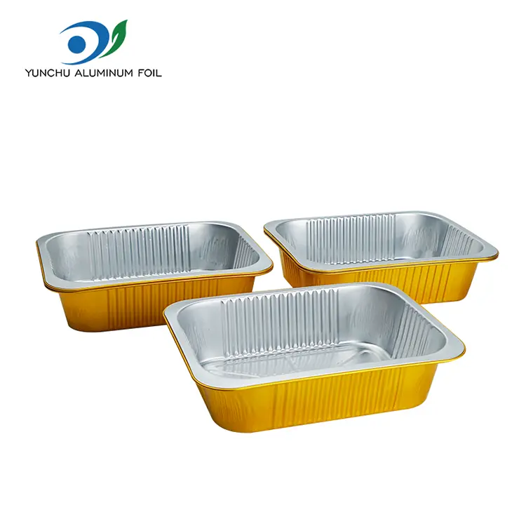 Disposable Rectangular Catering Takeaway Silver Aluminum Foil Container