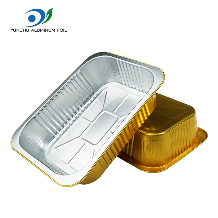 Disposable Rectangular Catering Takeaway Silver Aluminum Foil Container