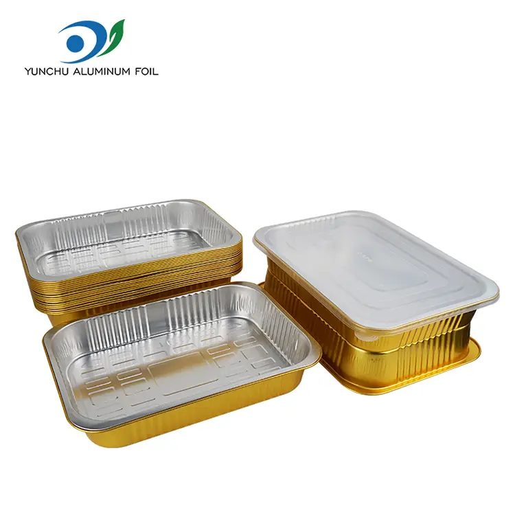 Disposable Rectangular Sealed Baking Sheet Aluminum Foil Container