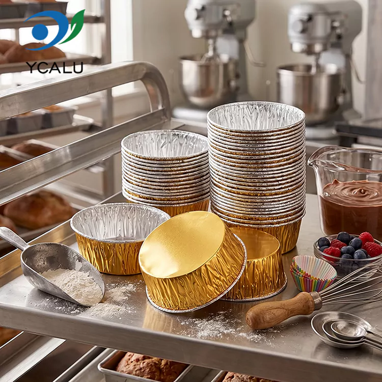 Disposable round baking tray Mga Lalagyan ng Pagkain na Silver Aluminum Foil