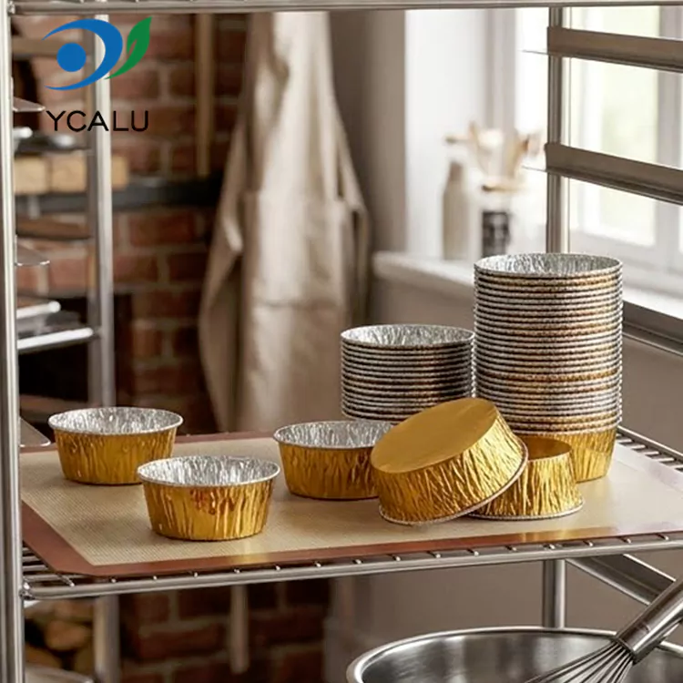 Disposable round baking tray Mga Lalagyan ng Pagkain na Silver Aluminum Foil