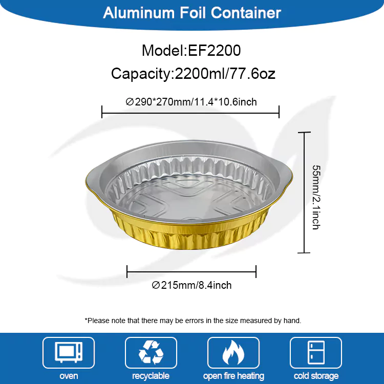 Disposable round catering takeaway Aluminum Foil Container